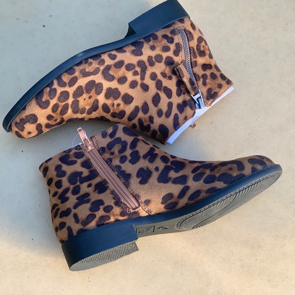 Women's Time and Tru Two Zip Leopard Print Bootie - Picture 2 of 8